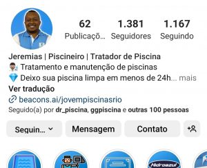 Perfil do Jeremias Piscineiro no Instagram